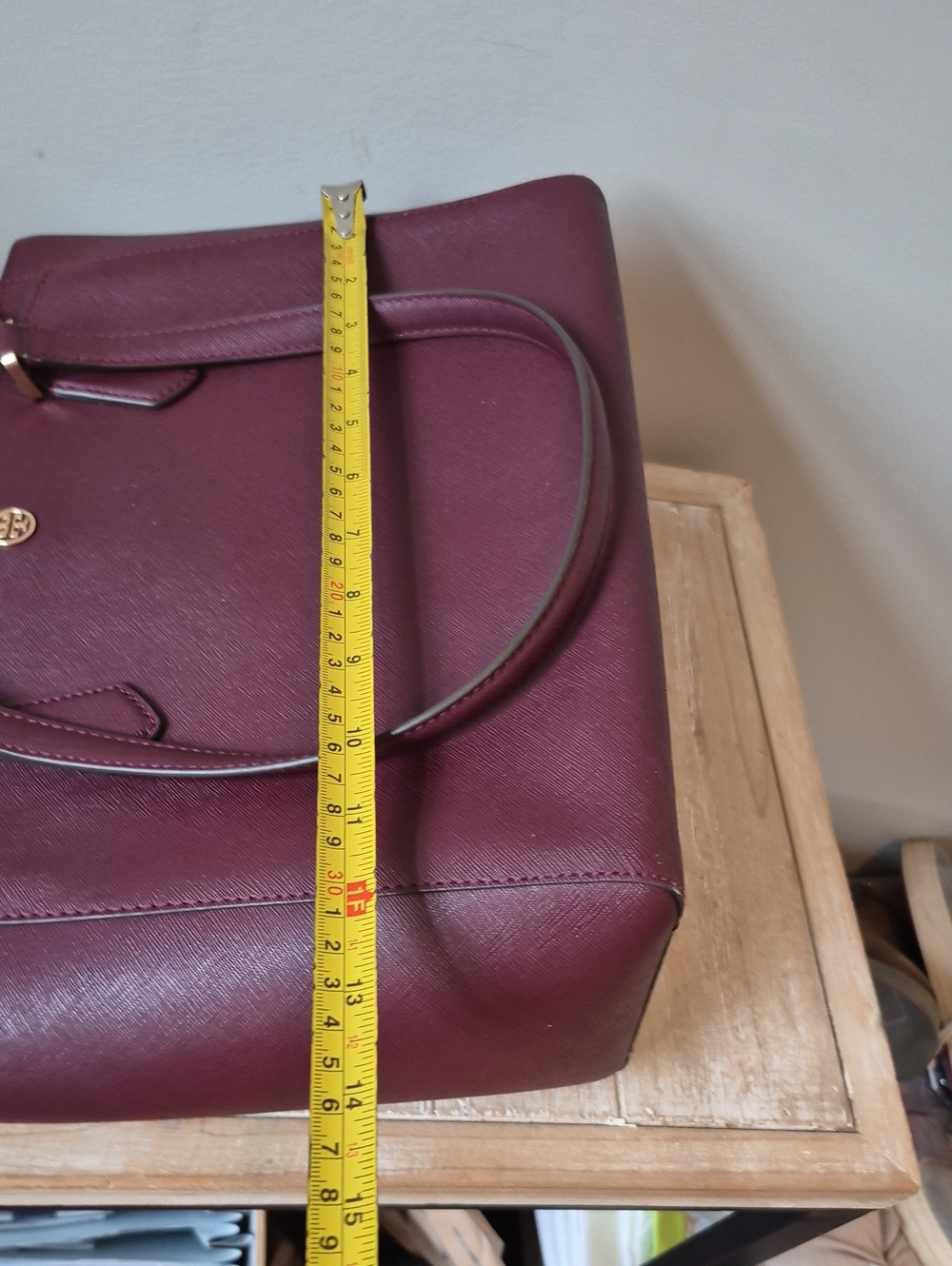 Tory Burch Robinson Burgundy Tote Bag - Picture 16 of 16